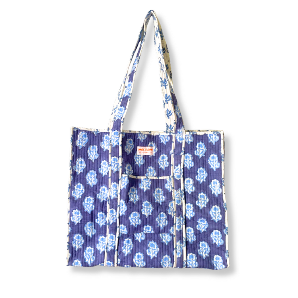 Quilted Tote Bag - Maya Blue - New!