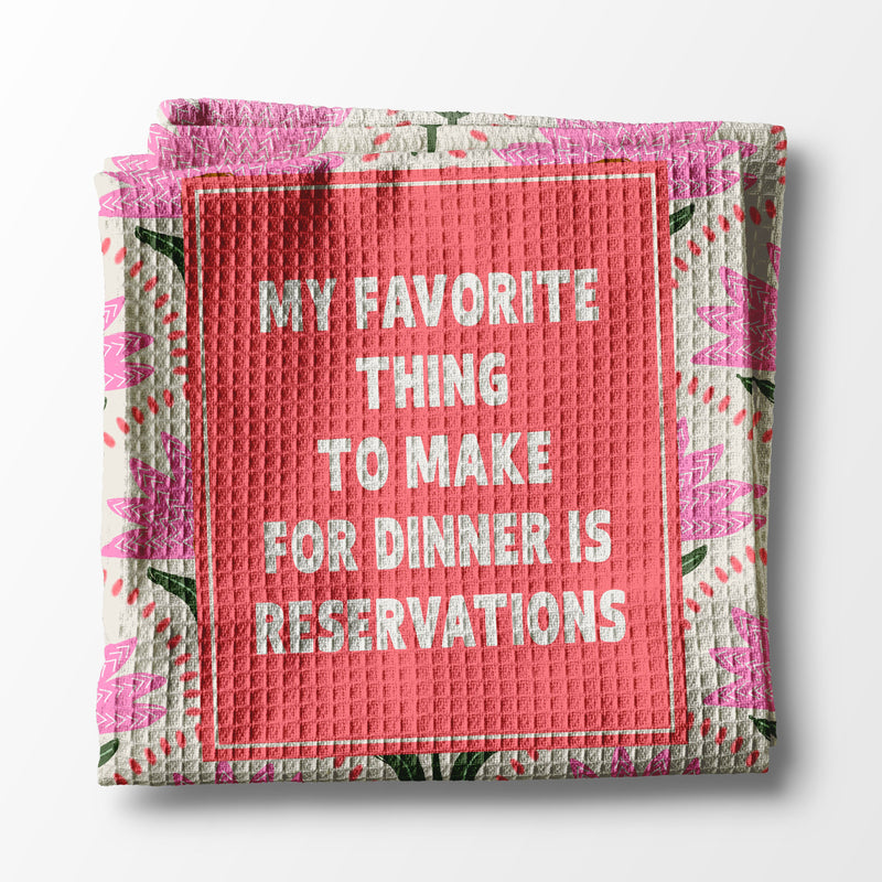 Waffle Weave Kitchen Towel -  Reservations