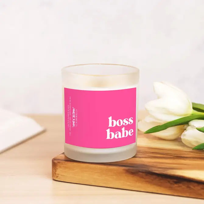 Glass Candle - Boss Babe (Cactus Flower & Jade)