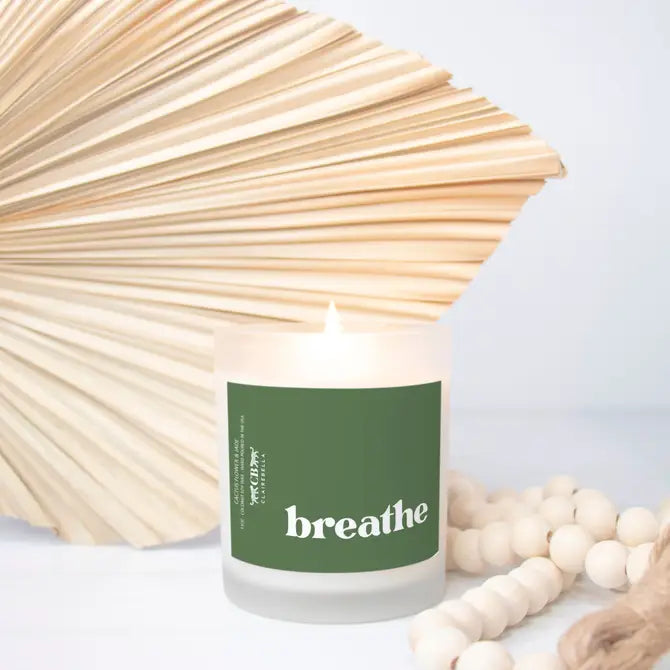 Glass Candle - Breathe (Cactus Flower & Jade)