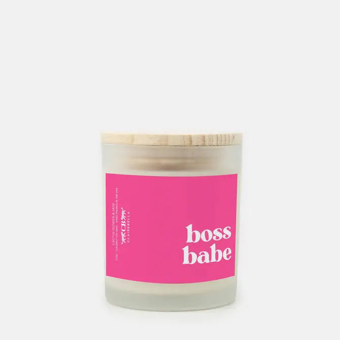 Glass Candle - Boss Babe (Cactus Flower & Jade)