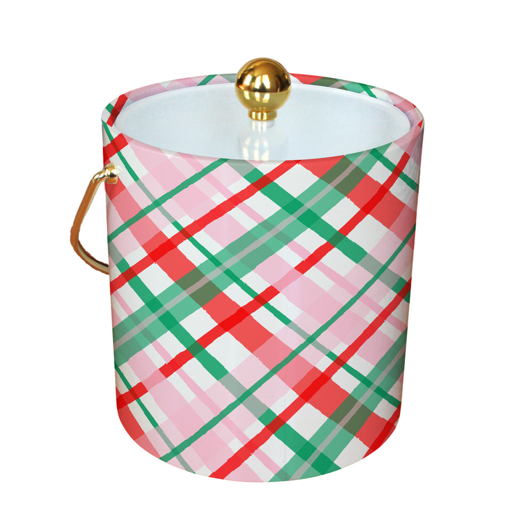 Christmas Plaid Ice Bucket
