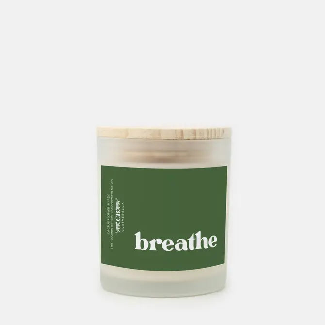 Glass Candle - Breathe (Cactus Flower & Jade)