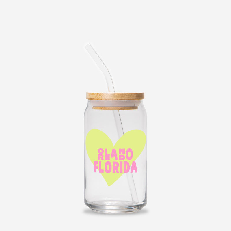 Custom City Heart Citrus Pink - Glass tumbler