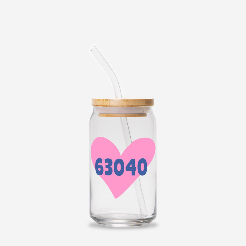 Custom City Heart Pink Blue - Glass tumbler