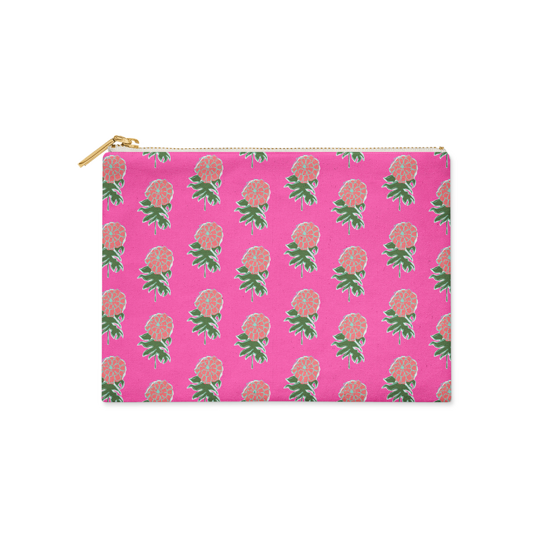 Small Flat Zip Pouch - Kyra Pink - New!