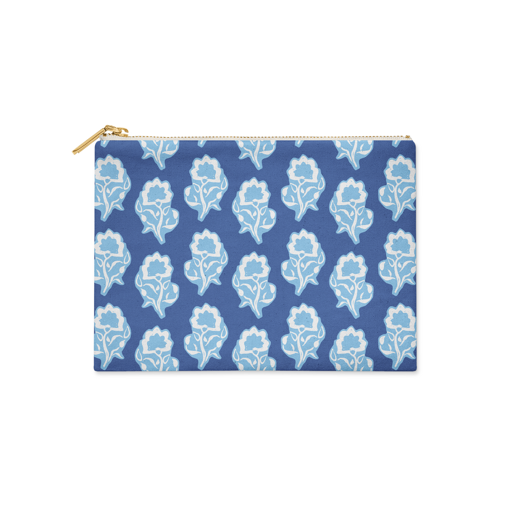 Small Flat Zip Pouch - Maya Navy - New!