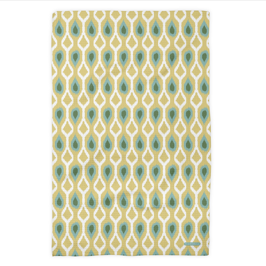 Waffle Weave Kitchen Towel Bundle - Ikat Yellow