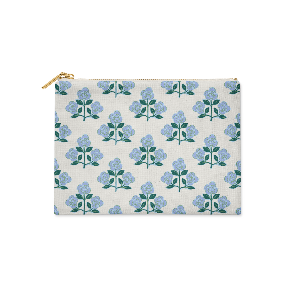 Small Flat Zip Pouch - Betsy Blue - New!