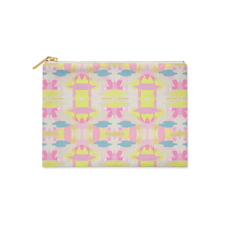 Small Flat Zip Pouch - Mila Citrus Pink - New!