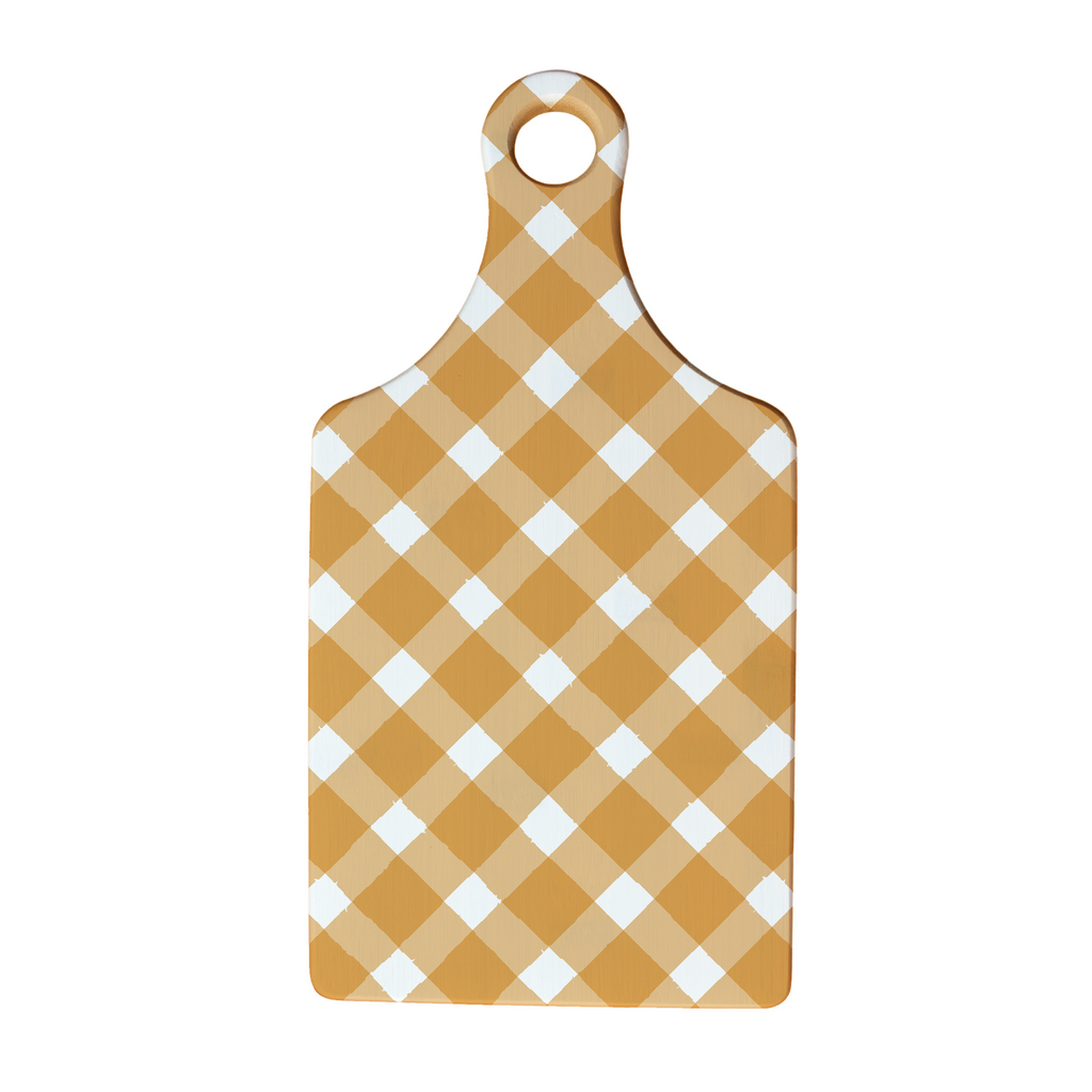 Serving Board w/Handle - Gingham Copper