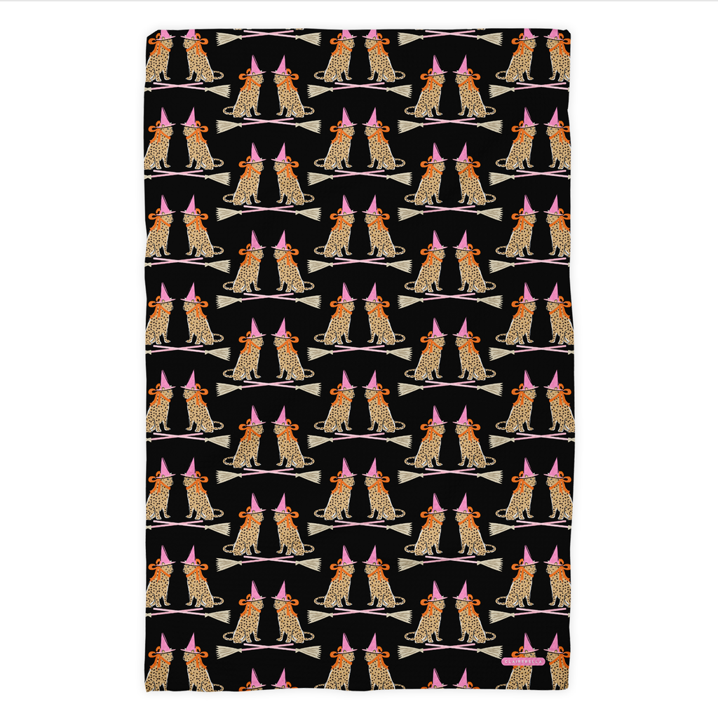 Waffle Weave Kitchen Towel - Leopard Witches