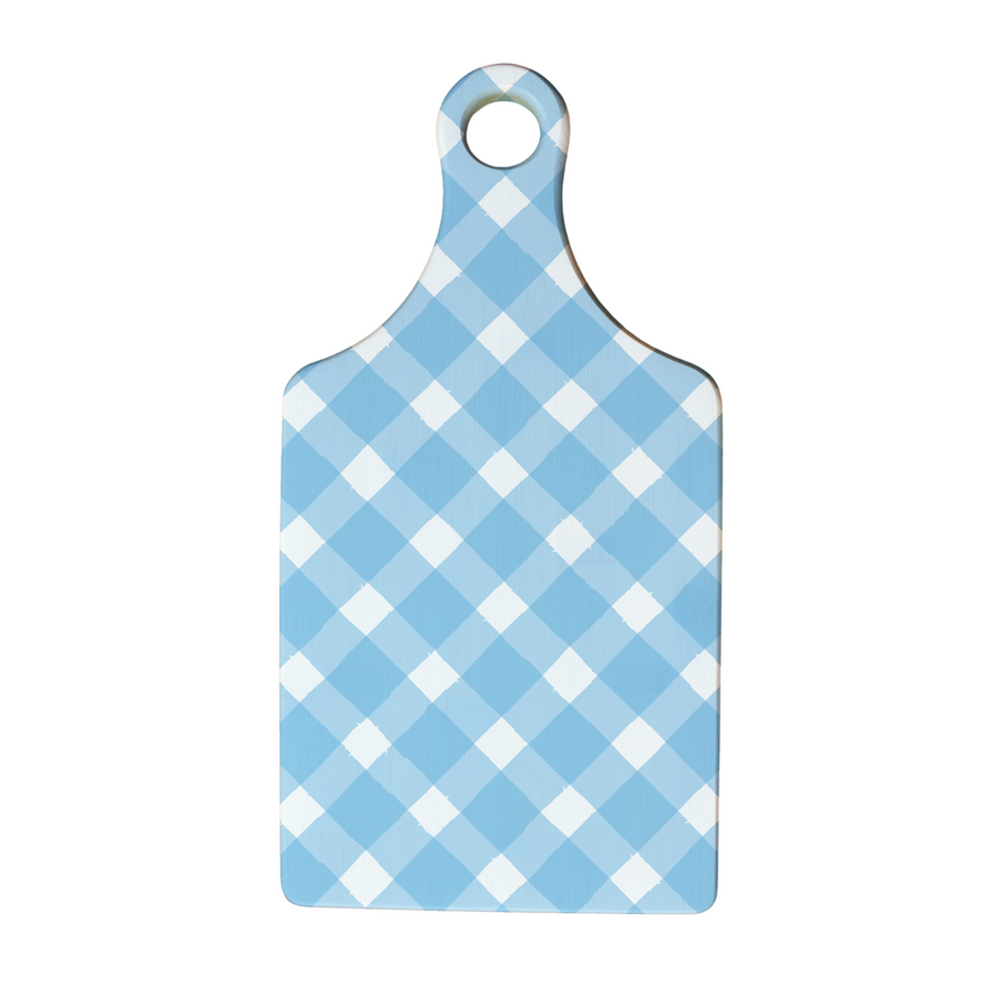 Serving Board w/Handle - Gingham Blue