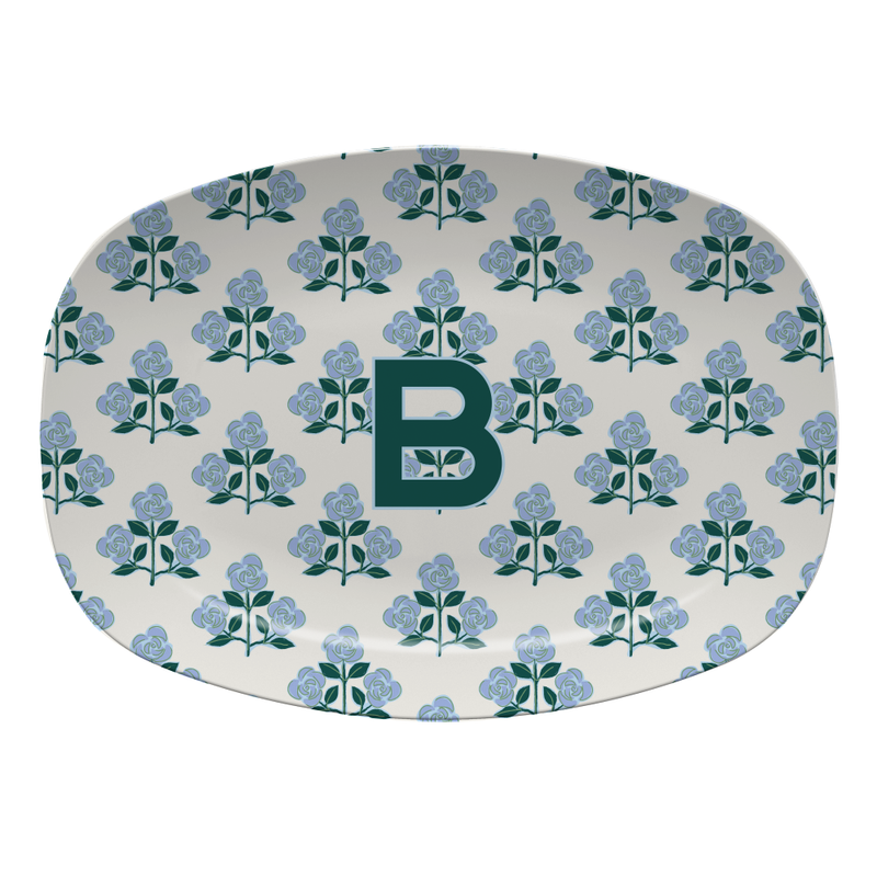 Single Initial Platter Betsy - Blue