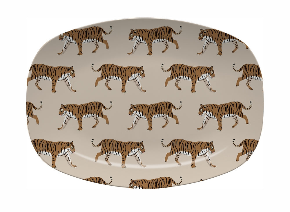 Single Initial Platter Tigers - Tan