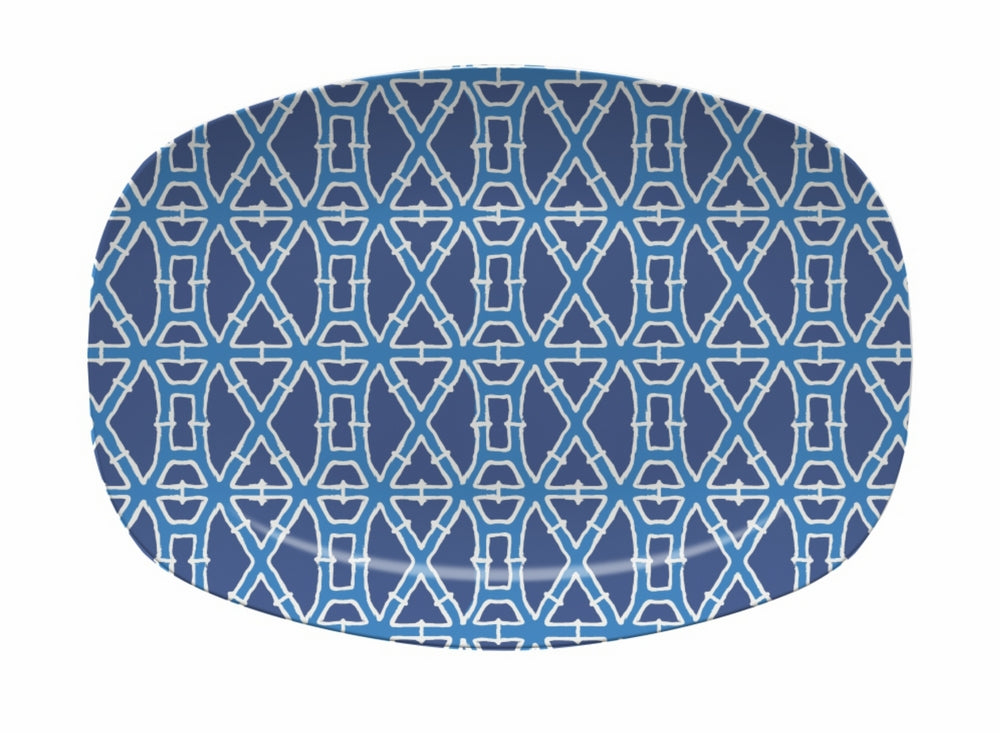 Single Initial Platter Bamboo - Deep Blue