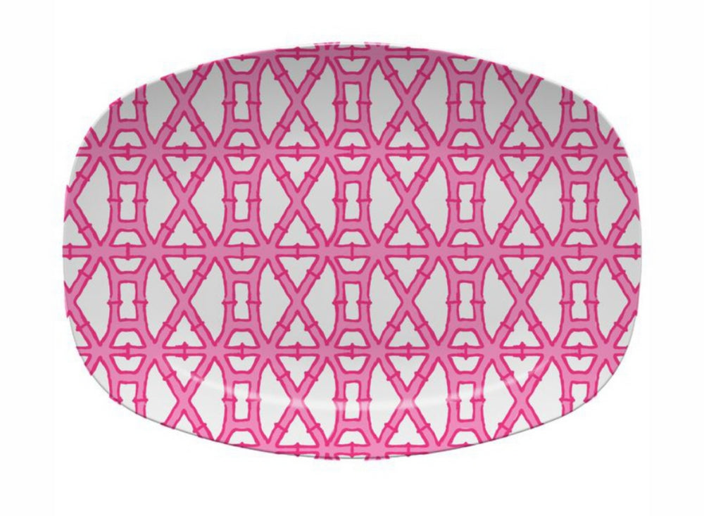 Single Initial Platter Bamboo - Pink