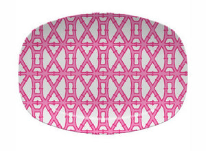 Single Initial Platter Bamboo - Pink