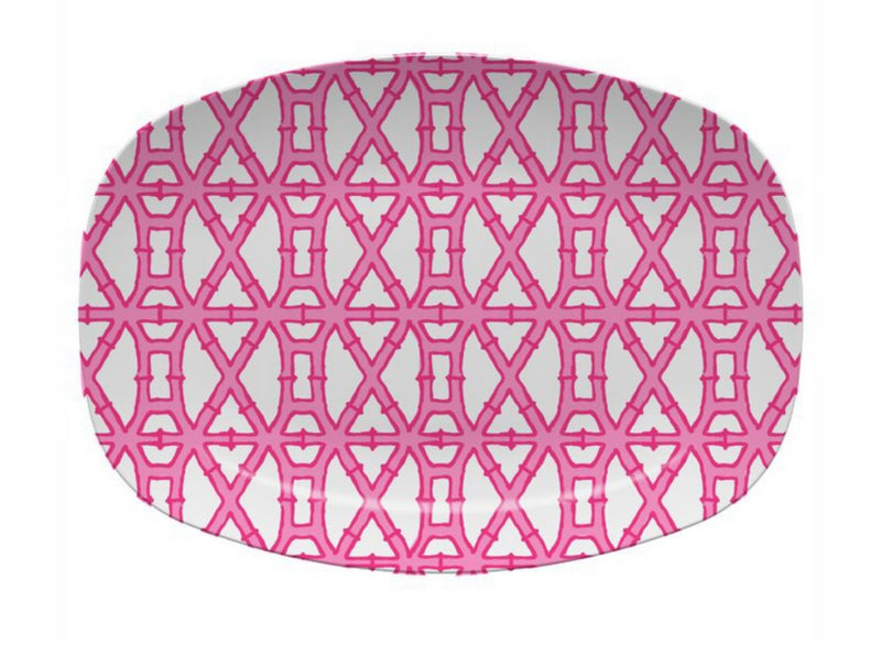 Single Initial Platter Bamboo - Pink