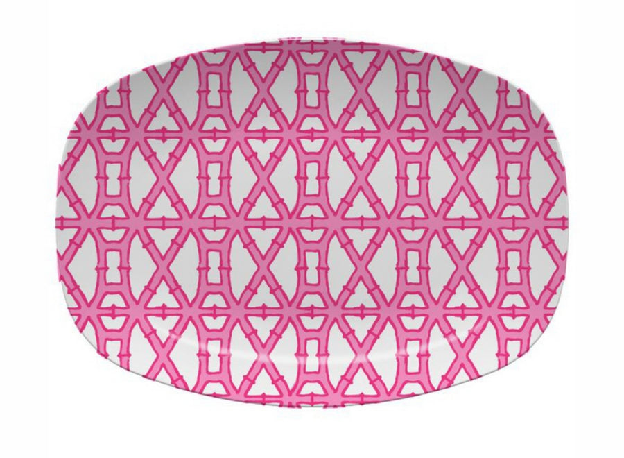 Single Initial Platter Bamboo - Pink