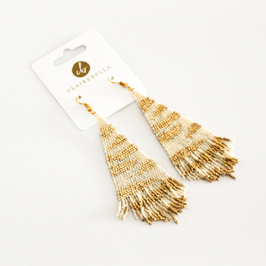 Tiger Stripe Fringe Earrings