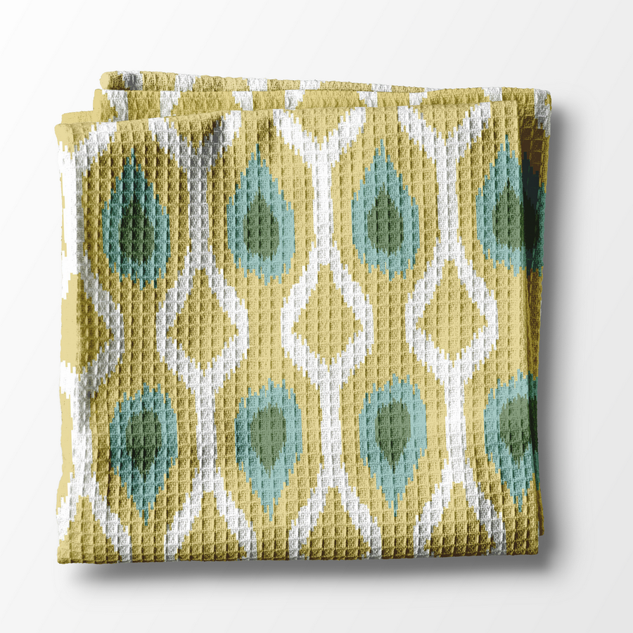 Waffle Weave Kitchen Towel - Ikat