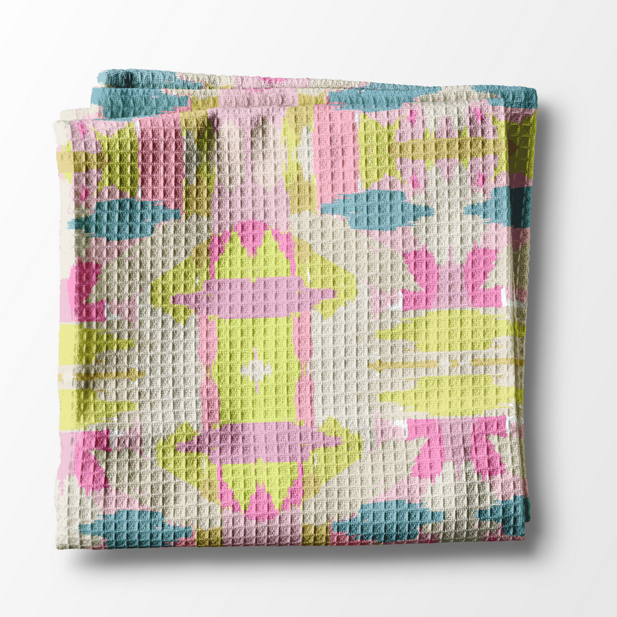 Waffle Weave Kitchen Towel Bundle - Mila Citrus Pink