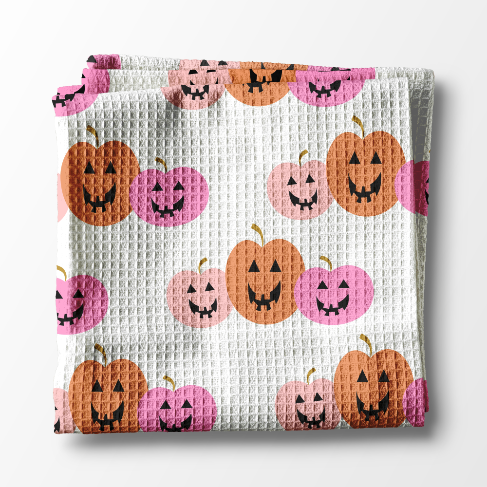 Waffle Weave Kitchen Towel - Pumpkins