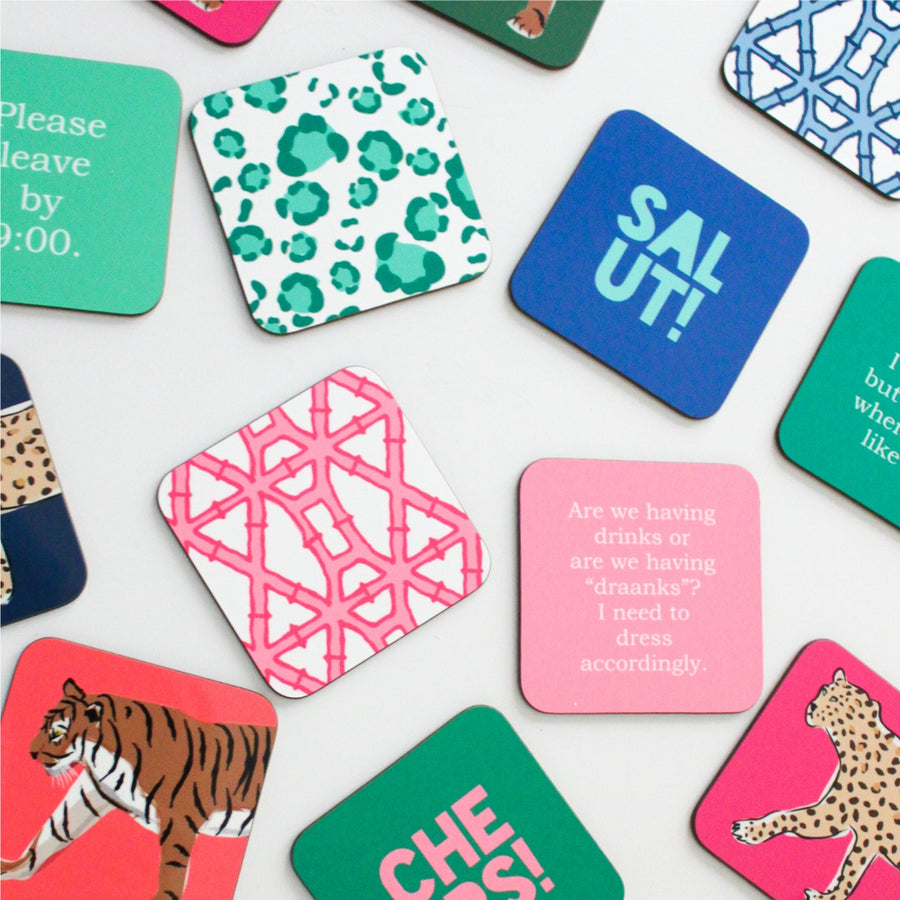 Cheers and Salut | Clairebella's Chic Coaster Set