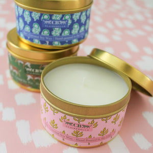 New! Tin Candle - Happy Hearts Strawberry Macaron