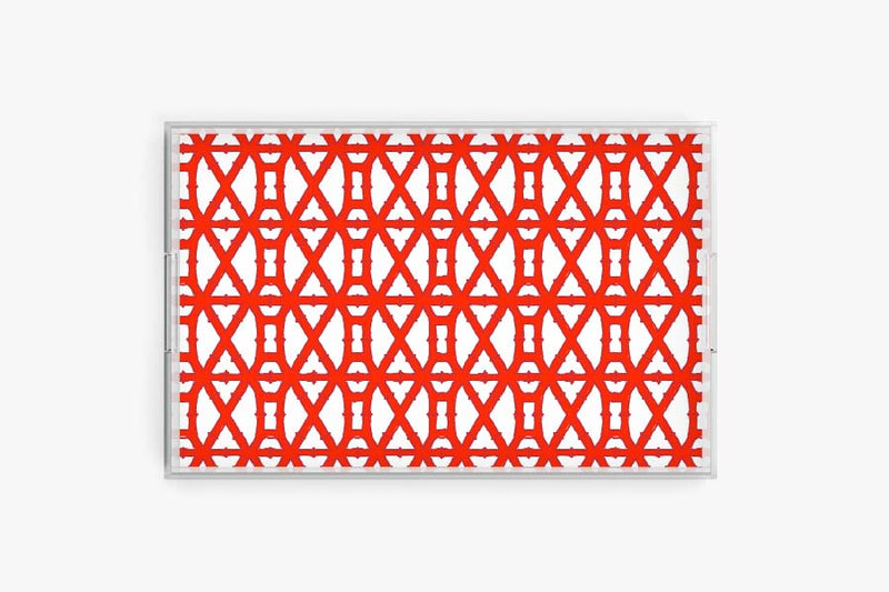 Bamboo Red Holiday Acrylic Tray