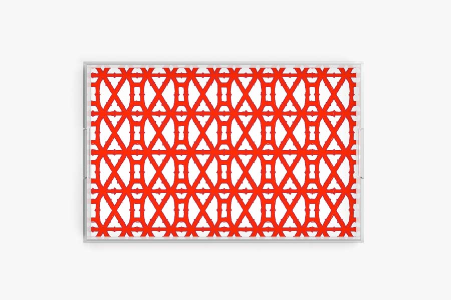 Bamboo Red Holiday Acrylic Tray