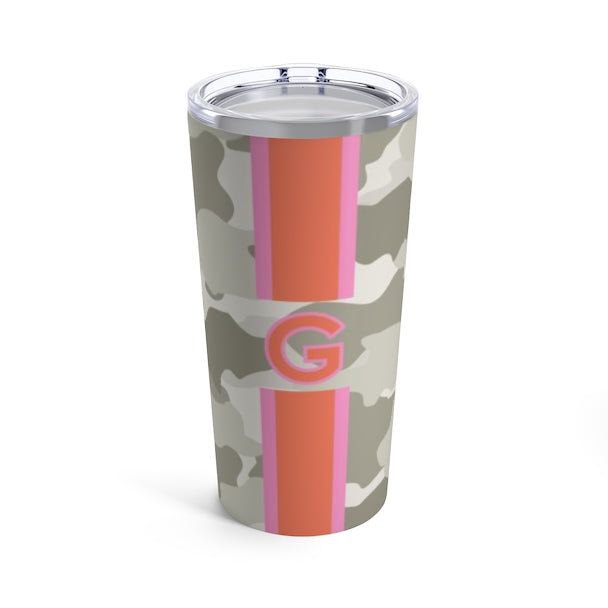 Camo Single Initial Large Tumbler