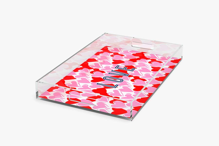 Happy Hearts Acrylic Tray