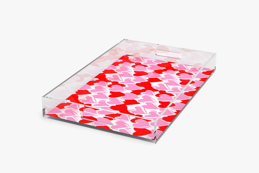 Happy Hearts Acrylic Tray