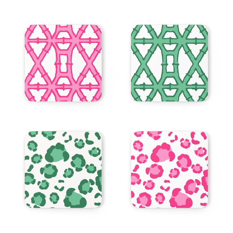 Chinoiserie Pink/Green Coaster Set