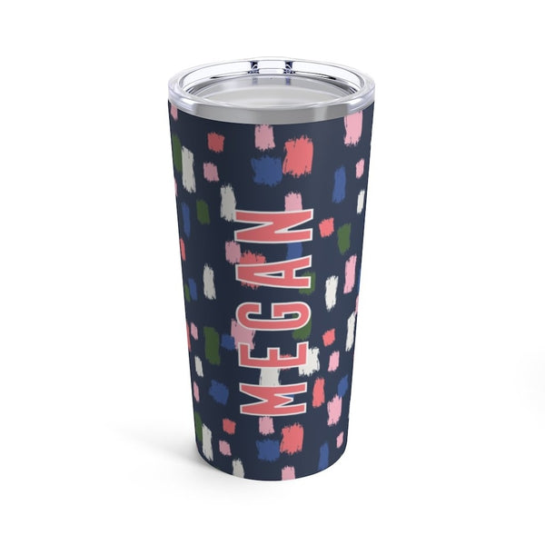 Come On Get Happy, Confetti Navy Tumbler