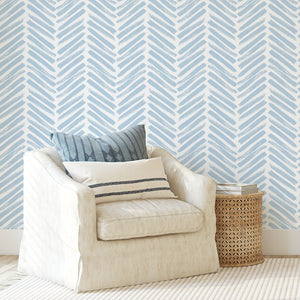 Herringbone Wallpaper - Interiors with Modern Patterns