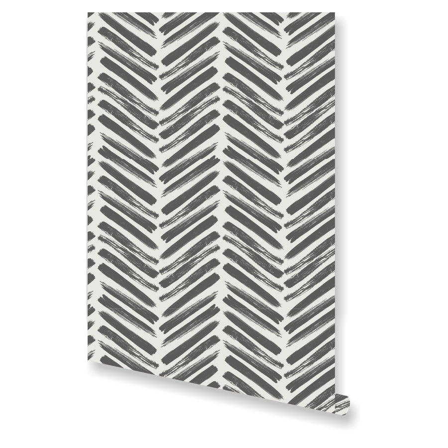 Herringbone Wallpaper - Interiors with Modern Patterns