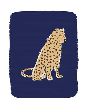 Navy Leopard Art Prints