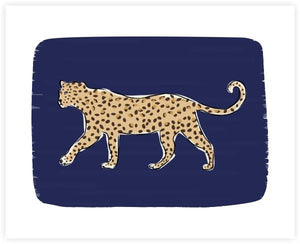 Navy Leopard Art Prints