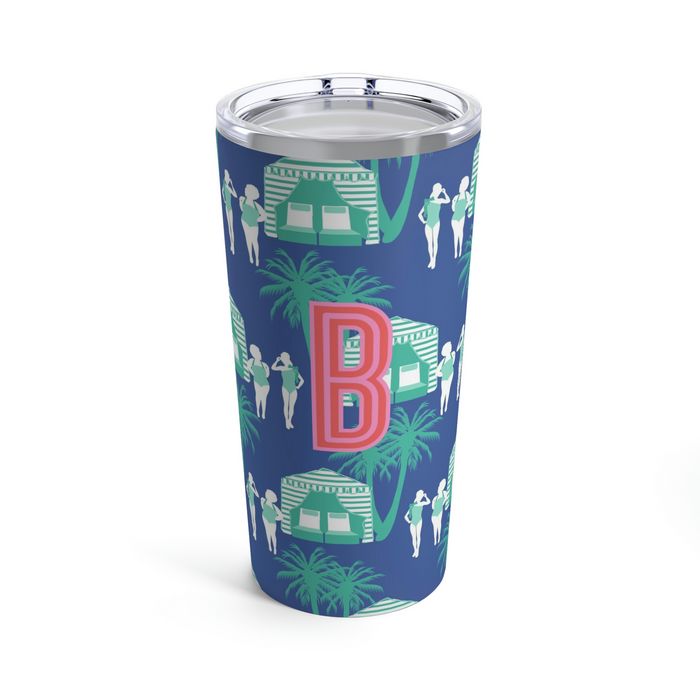 Cabana Single Initial Large Tumbler