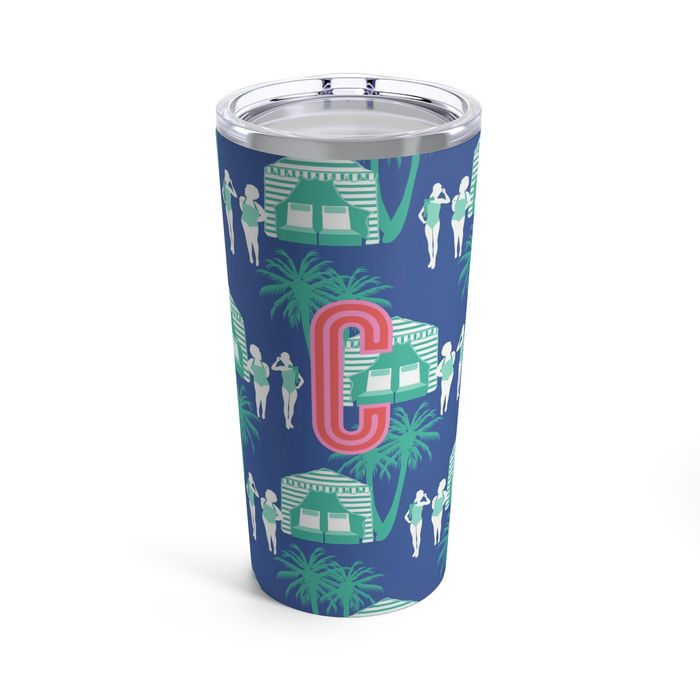 Cabana Single Initial Large Tumbler