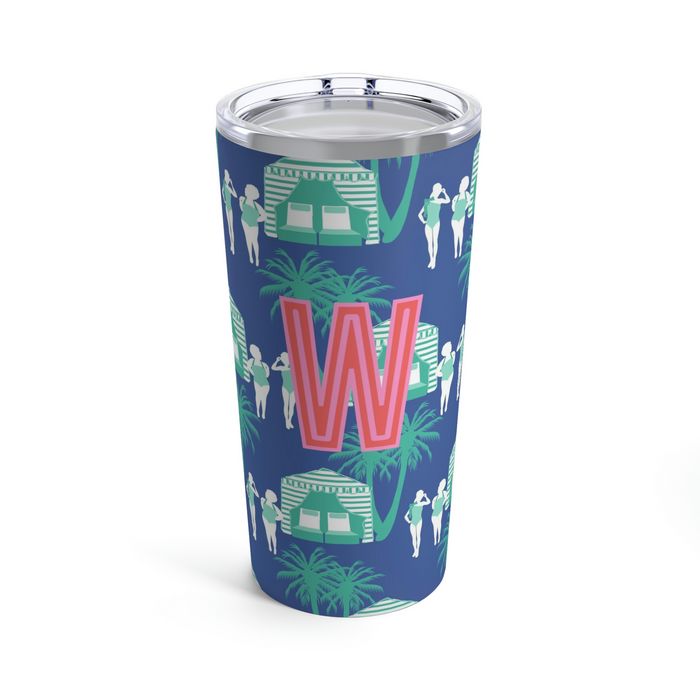 Cabana Single Initial Large Tumbler