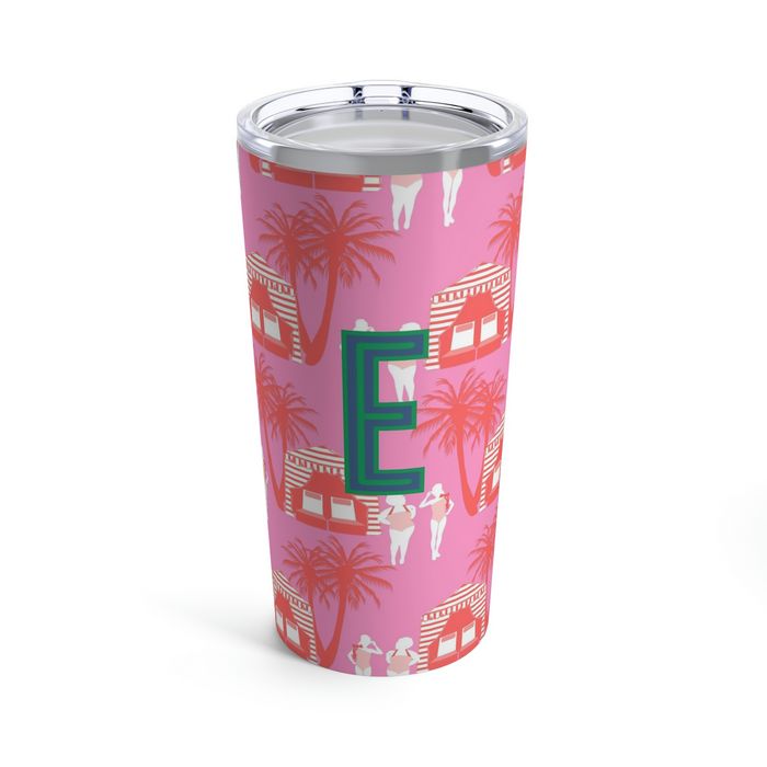 Cabana Single Initial Large Tumbler