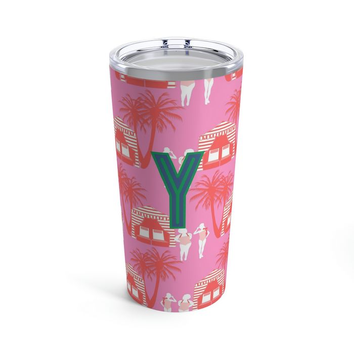 Cabana Single Initial Large Tumbler