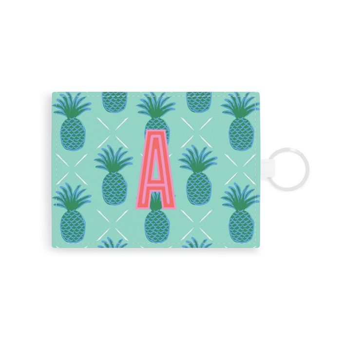 Pineapple Single Initial Card Case