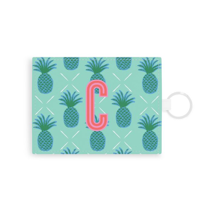 Pineapple Single Initial Card Case