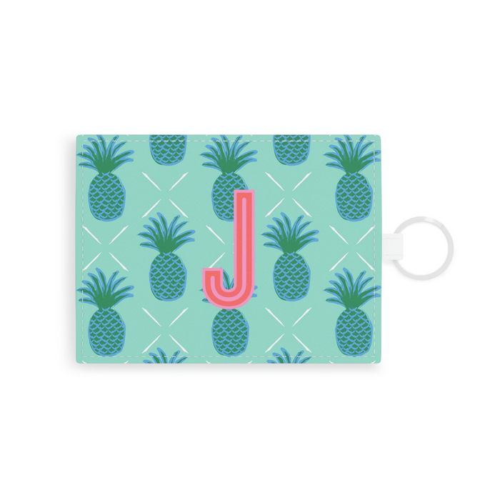 Pineapple Single Initial Card Case