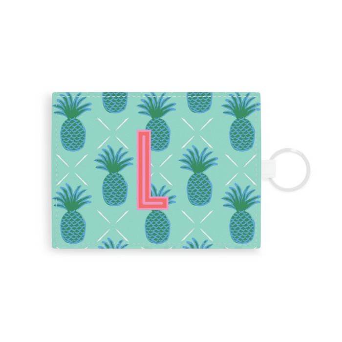 Pineapple Single Initial Card Case